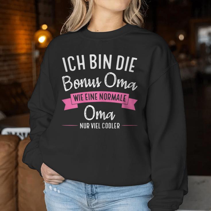 Women's Ich Bin Die Bonus Grandma Bonus Grandma Family Sweatshirt Frauen Lustige Geschenke