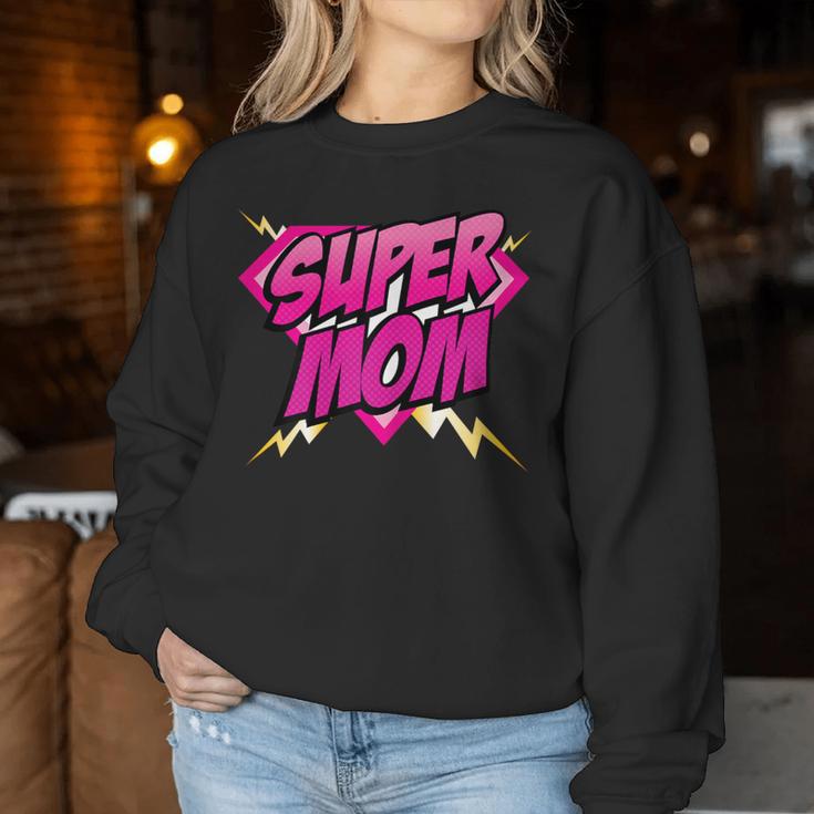 Women's Super Mom Superhero Mom Comic S Sweatshirt Frauen Lustige Geschenke