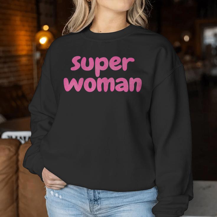 Women's Super Woman Sweatshirt Frauen Lustige Geschenke