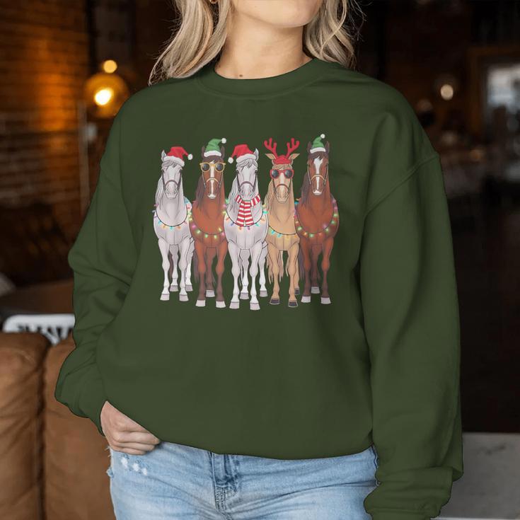 Christmas Horses Winter Pony Riding Sweatshirt Frauen Lustige Geschenke