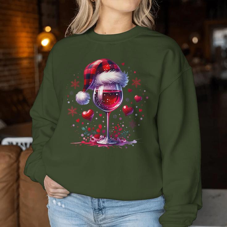 Christmas Red Wine Santa Claus Wine Merry Christmas Sweatshirt Frauen Lustige Geschenke