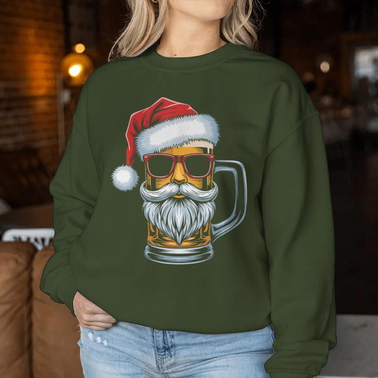 Cool Christmas Cool Santa Claus Beer Christmas Sweatshirt Frauen Lustige Geschenke