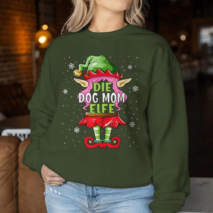 Dog Mom Elf Outfit Christmas Family Christmas Sweatshirt Frauen Lustige Geschenke