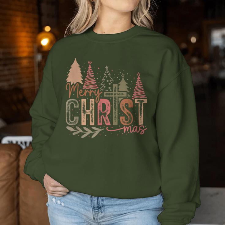 Merry Christmas Christian Christmas Tree Sweatshirt Frauen Lustige Geschenke