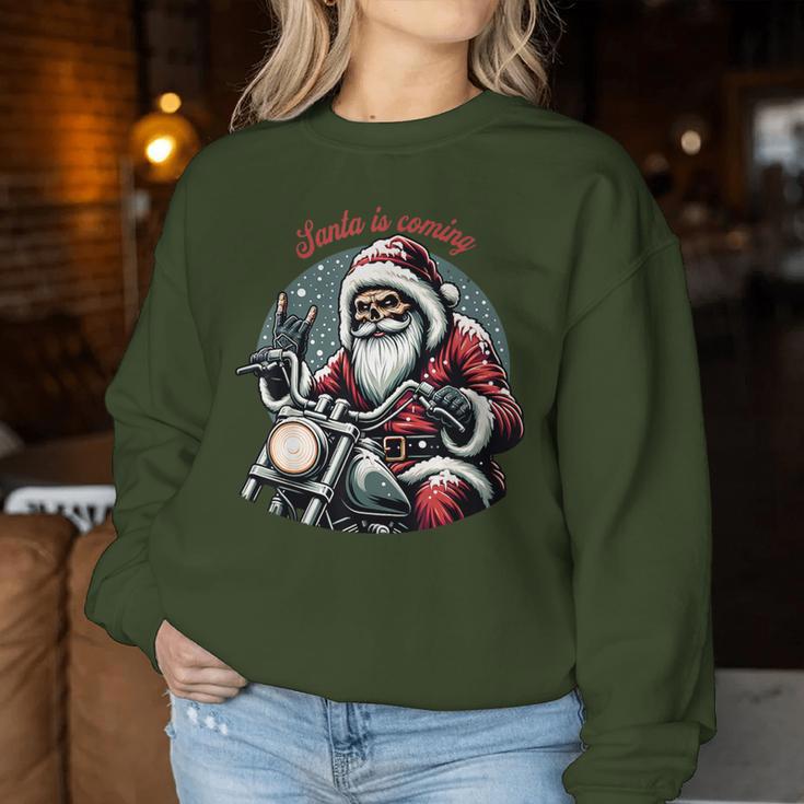 Motorcycle Santa Claus Biker Christmas & Women Sweatshirt Frauen Lustige Geschenke