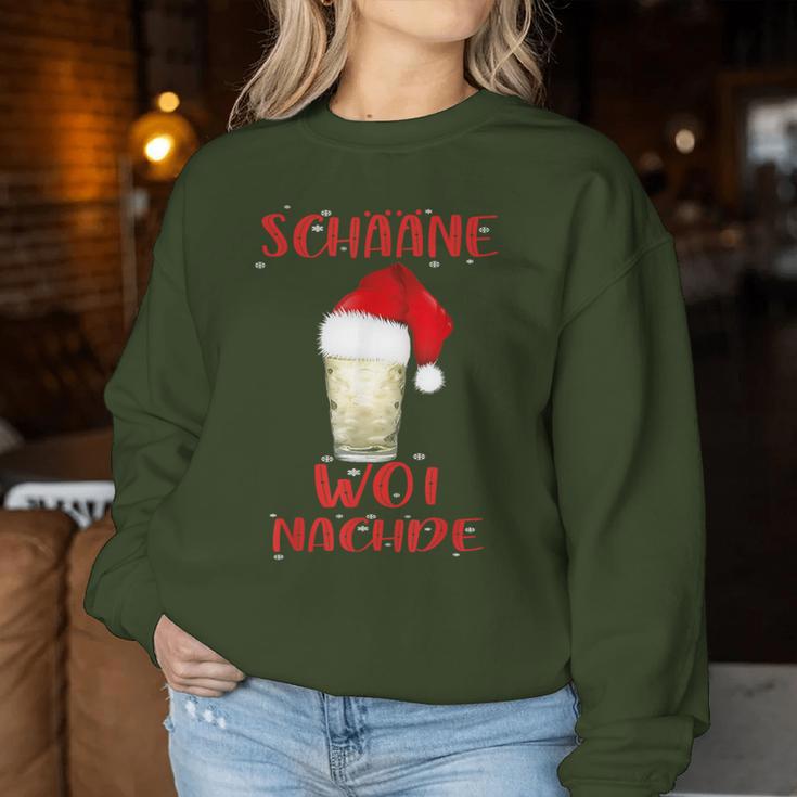 Schääne Woi Nachde Woinachde Christmas Wine Riesling Sweatshirt Frauen Lustige Geschenke