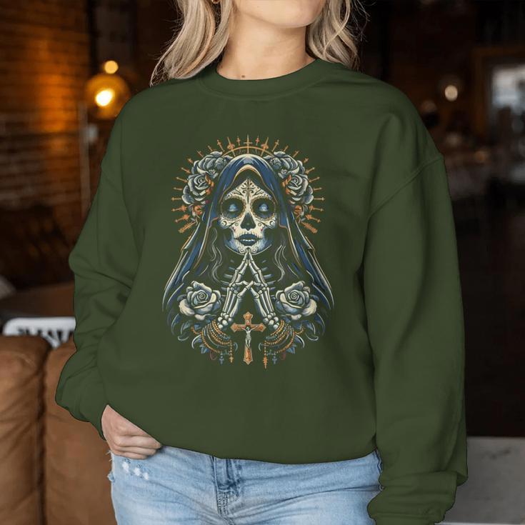 Skull Santa Muerte Christian Sweatshirt Frauen Lustige Geschenke