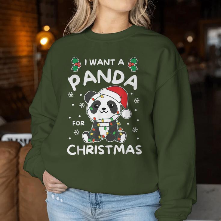 I Want A Panda For Christmas Cute Pandas Sweatshirt Frauen Lustige Geschenke