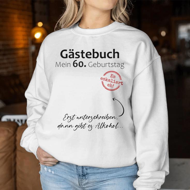 60Th Birthday Party Guest Book Man Woman Decoration Sweatshirt Frauen Lustige Geschenke