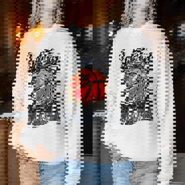 Basketball Mama Coquette Bow Game Day Sports Lover Mom Women Sweatshirt Personalized Gifts