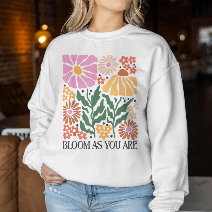 Boho Summer Flower Botanical Nature Lover Floral Wild Flower Sweatshirt Frauen Lustige Geschenke