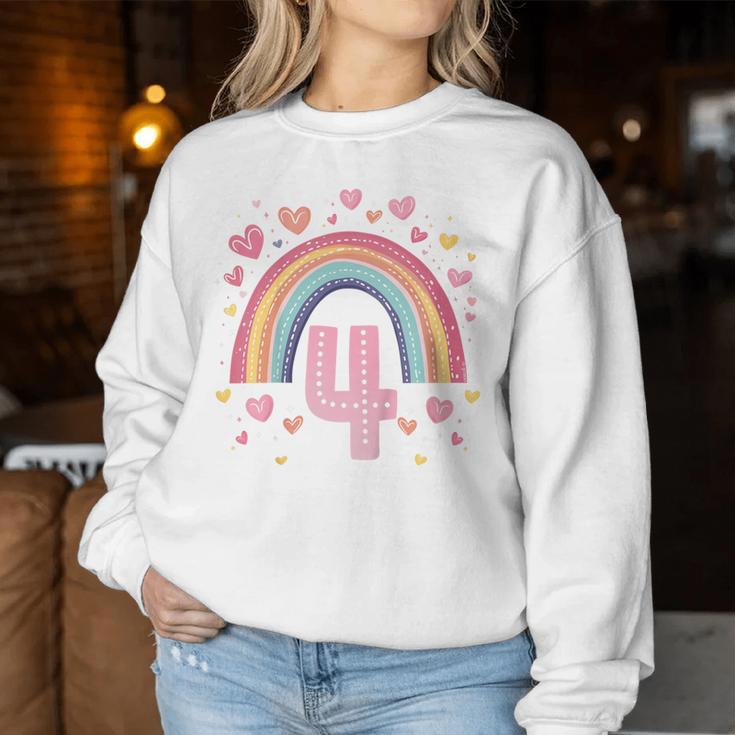 Children's Birthday 4 Girls Rainbow Fairy Four 4 Years Sweatshirt Frauen Lustige Geschenke