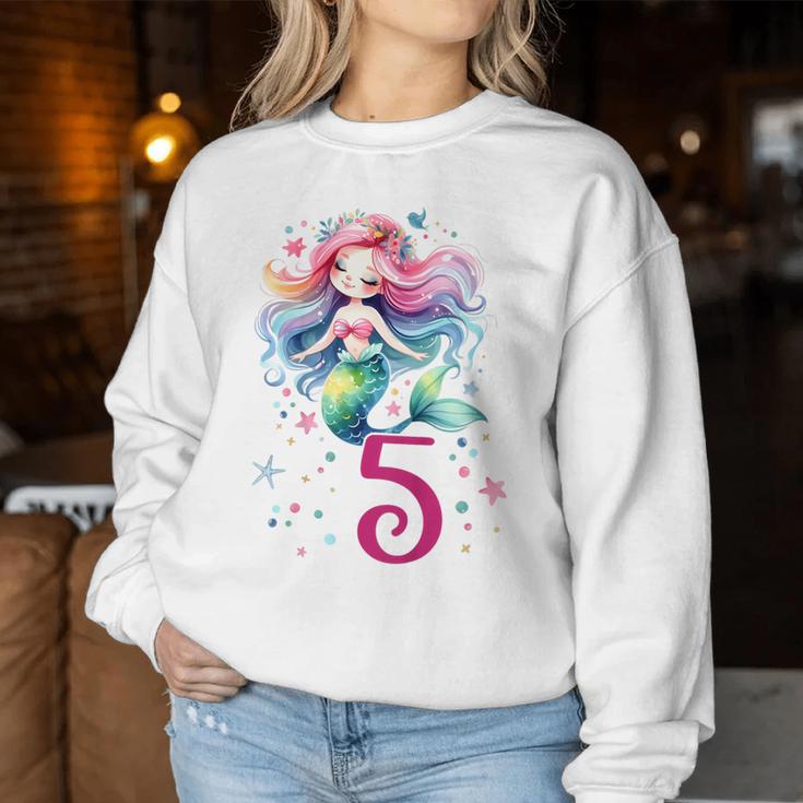 Children's Birthday 5 Mermaid Girls Five 5 Years Old Sweatshirt Frauen Lustige Geschenke