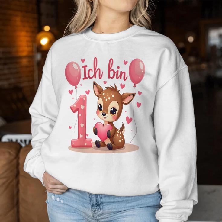 Children's Cute Deer I Am 1 Children's Birthday 1St Birthday Girl Sweatshirt Frauen Lustige Geschenke