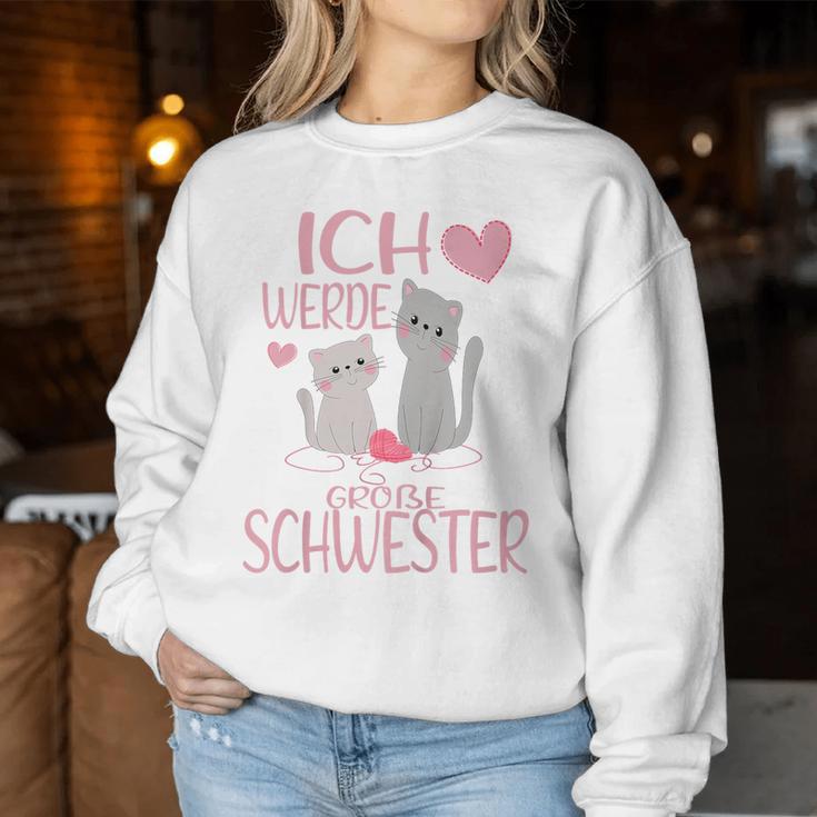 Children's Ich Werde Große Schwester Ich Werde Große Schwester 2023 Cat Sweatshirt Frauen Lustige Geschenke