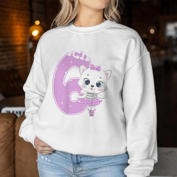 Children's Kitten Birthday Cat 6 Birthday Girls 6 Years Sweatshirt Frauen Lustige Geschenke