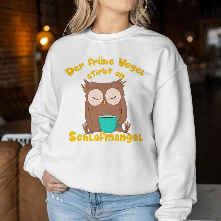 Coffee Owls Early Bird Owl Saying Sweatshirt Frauen Lustige Geschenke