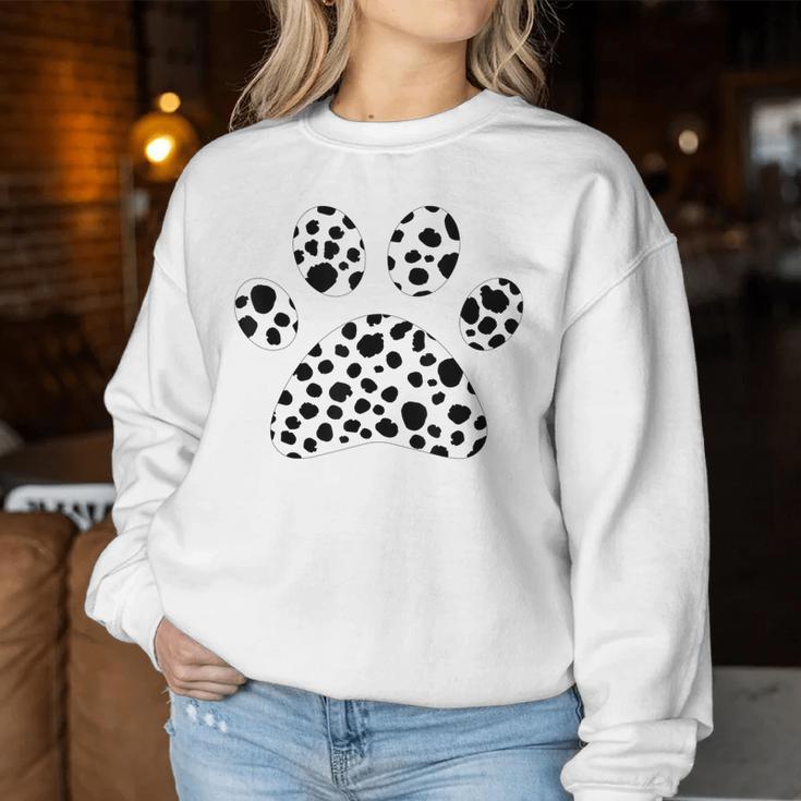 Dalmatian Dog Paw Polka Dot Polka Dot Women Sweatshirt Frauen Lustige Geschenke