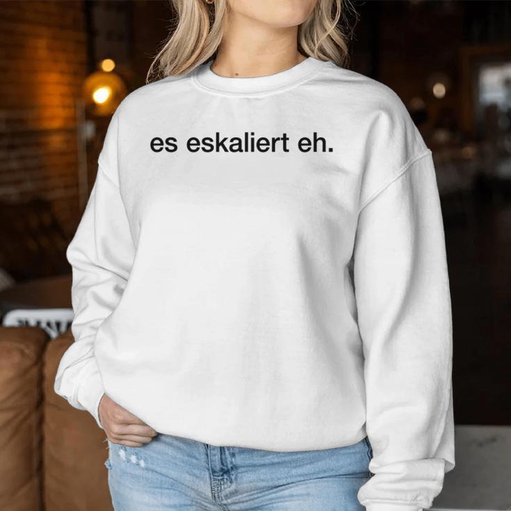 Es Eskaliert Eh Wine Beer Escalation Party Alcohol Fun Sweatshirt Frauen Lustige Geschenke