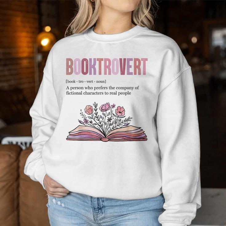 Booktrovert Definition Book Lovers Librarian Flowers Sweatshirt Frauen Lustige Geschenke