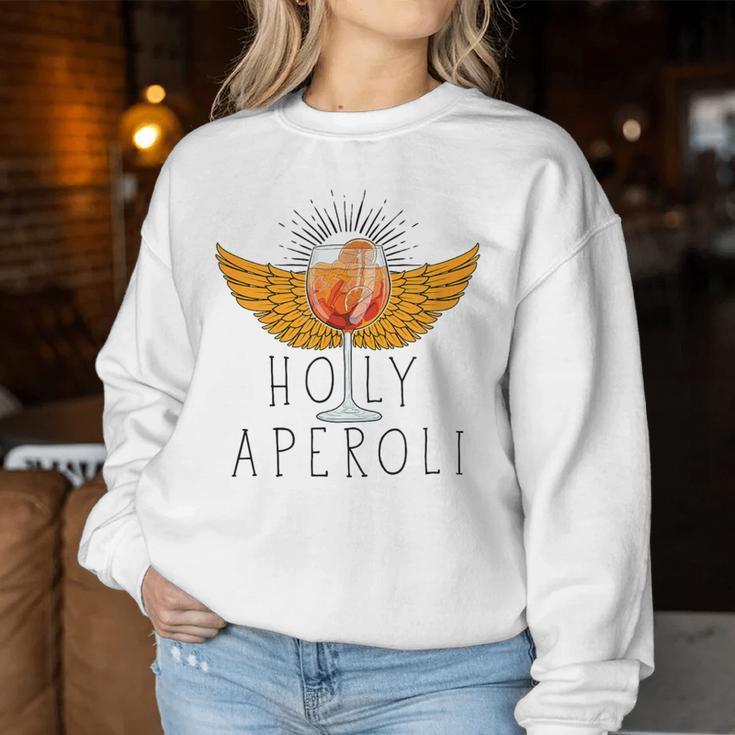 Holy Aperoli God Wine Glasses Saying Sweatshirt Frauen Lustige Geschenke