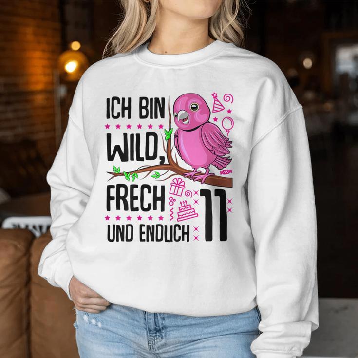 Ich Bin Wild Cheeky Und Endlich 11 Years 11Th Birthday Girl Sweatshirt Frauen Lustige Geschenke