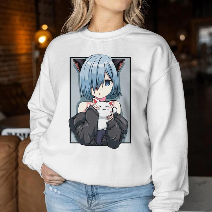 Kawaii Anime Neko Cat Girls Manga Otaku Lovers Pastel Sweatshirt Frauen Lustige Geschenke