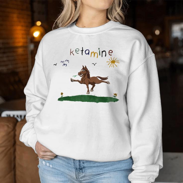 Ketamineintage Colourful Ketamine Horse Blue Sweatshirt Frauen Lustige Geschenke