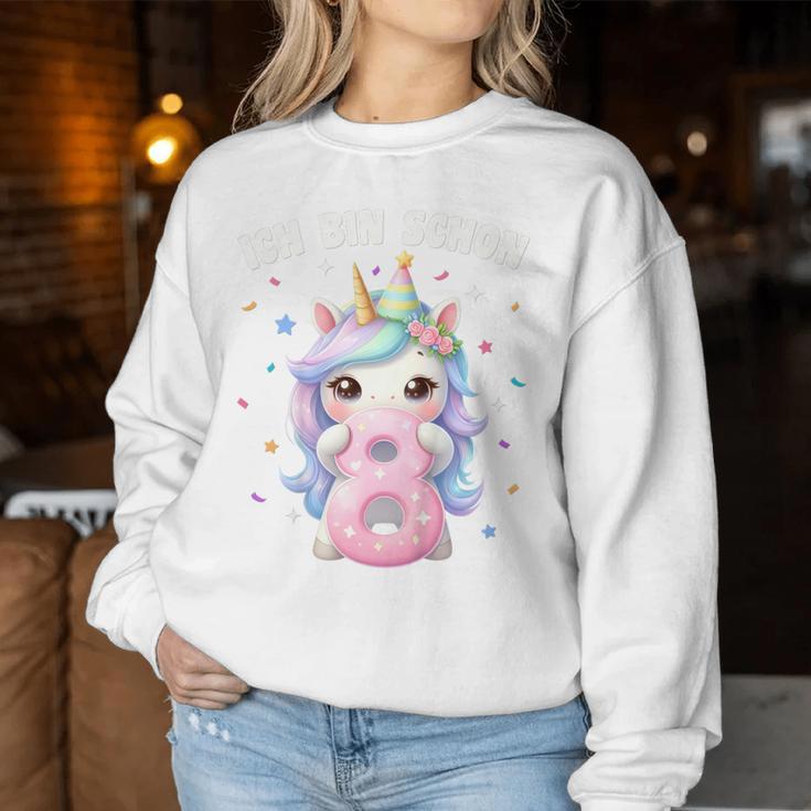 Kinder 8 Geburtstag Mädchen 8 Jahre Einhorn Party Outfit Einhorn Sweatshirt Frauen Lustige Geschenke