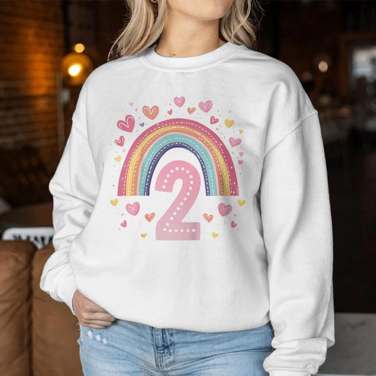 Kinder Geburtstag 2 Mädchen Regenbogen Fee Zwei 2 Jahre Sweatshirt Frauen Lustige Geschenke