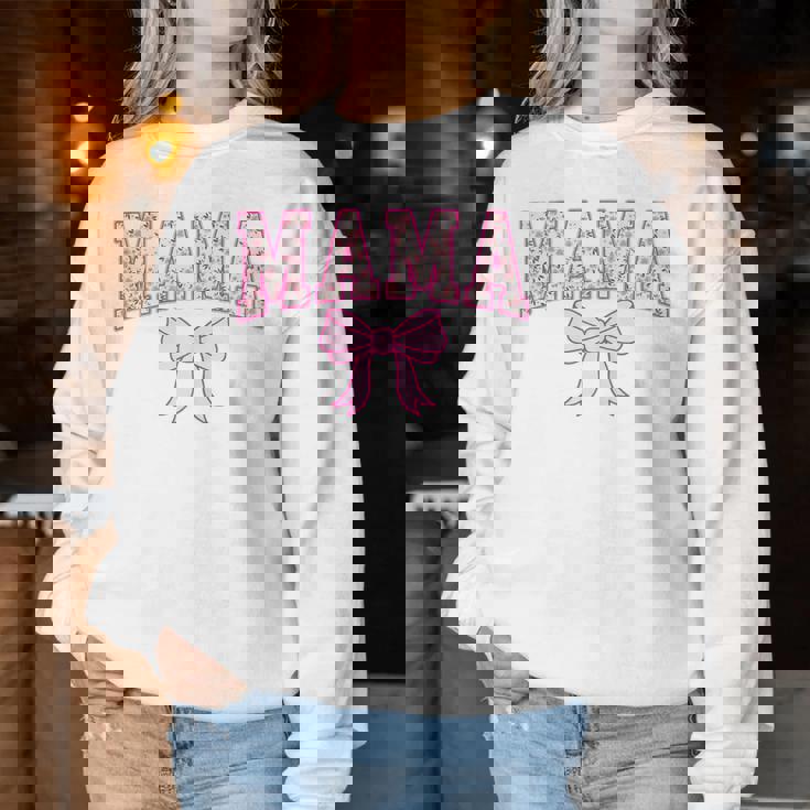 Mama Coquette Bow Retro Pink Aesthetic Mother's Day Mom Life Women Sweatshirt Unique Gifts