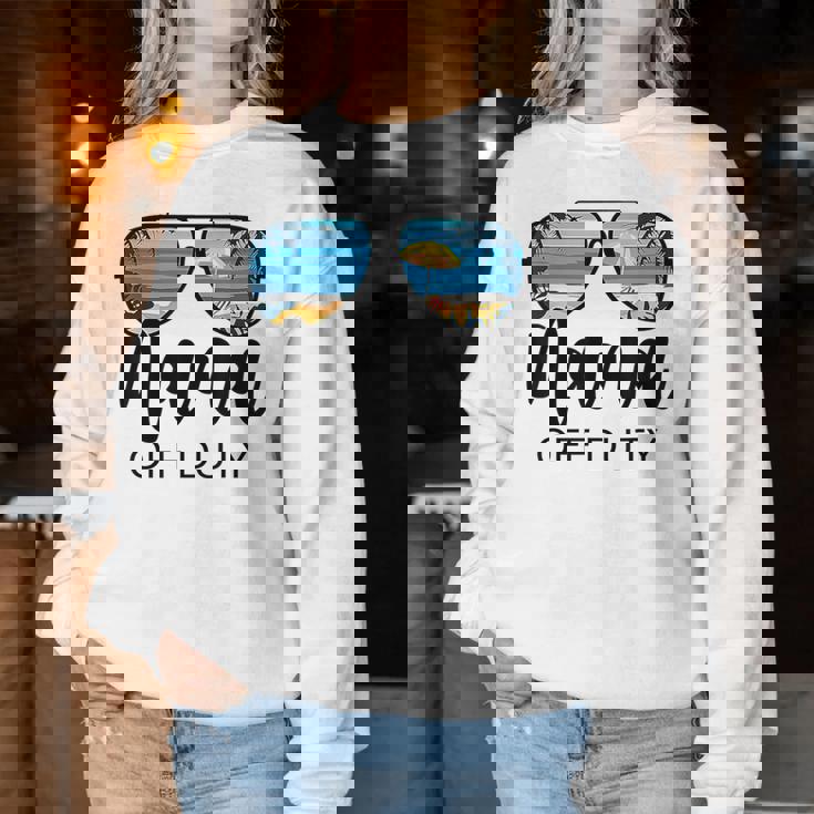 Nana Off Duty Sunglasses Palm Tree Beach Sunset Mother's Day Women Sweatshirt Personalized Gifts