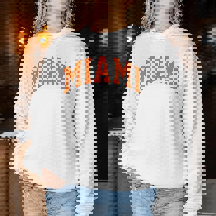 Retro Miami Miami Vintage Classic Orange Green Fl Women Sweatshirt Funny Gifts
