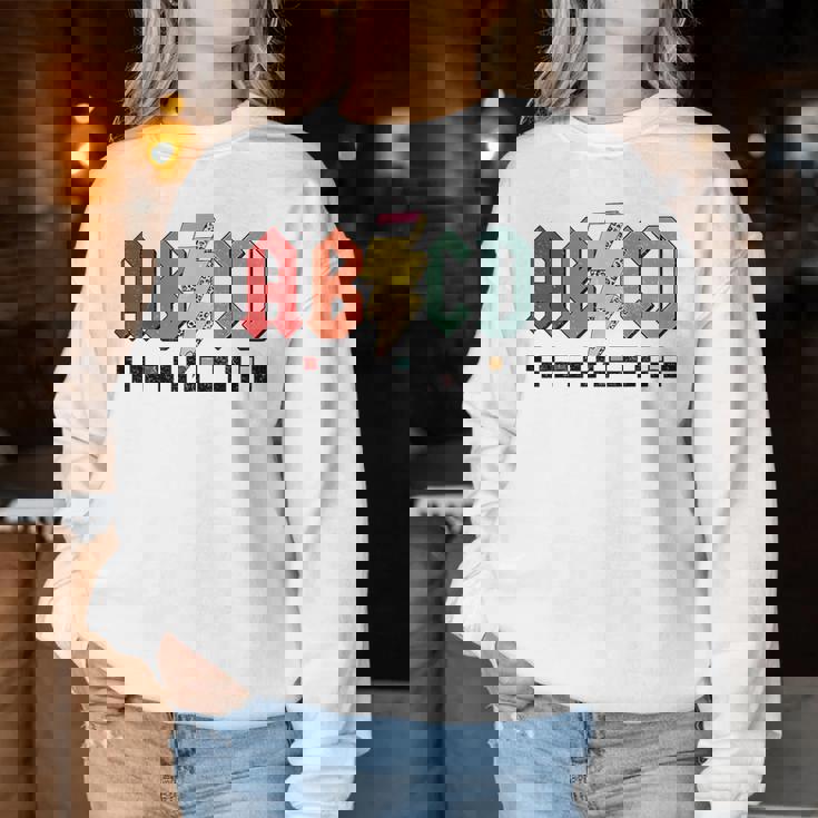 Rock Abcd Out Of School Kindergarten Teacher Appreciation Women Sweatshirt Unique Gifts