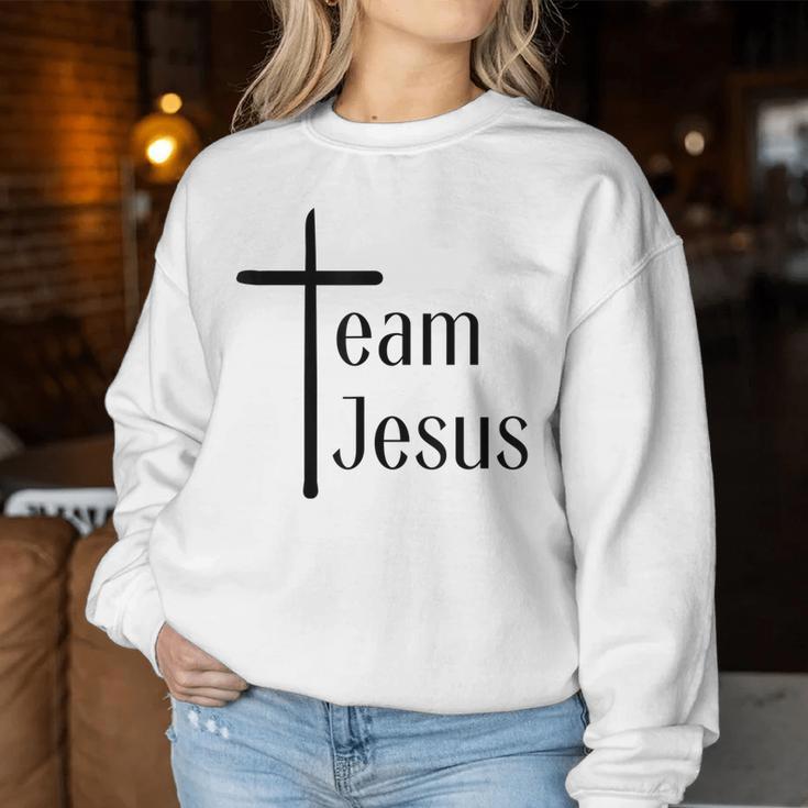 Team Jesus I Jesus Christ Redeemer Christianity Sweatshirt Frauen Lustige Geschenke