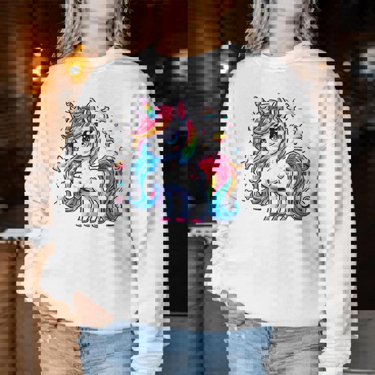 Unicorn For Girls Cute Rainbow Magical Unicorn Women Sweatshirt Funny Gifts