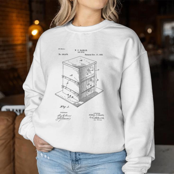 Vintage Patent Print 1885 Bee Hive Beekeeper Women Sweatshirt Unique Gifts Vintage Patent Print 1885 Bee Hive Beekeeper Women Sweatshirt Unique Gifts