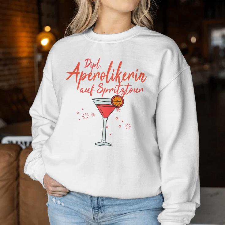 Women's Dipl Aperolian On Spritztour Humour Fun S Sweatshirt Frauen Lustige Geschenke