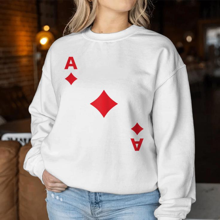 Women's Playing Card Chequered Ace Card Costume Fancy Dress Ass Groups Sweatshirt Frauen Lustige Geschenke