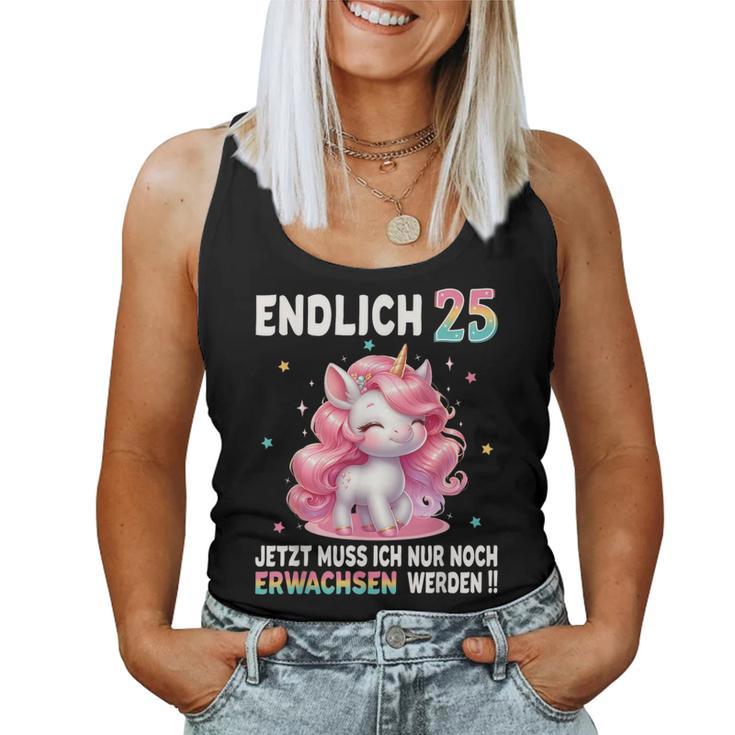 25 Geburtstag Frau Party Outfit Frauen Lustiges Einhorn Tank Top Frauen