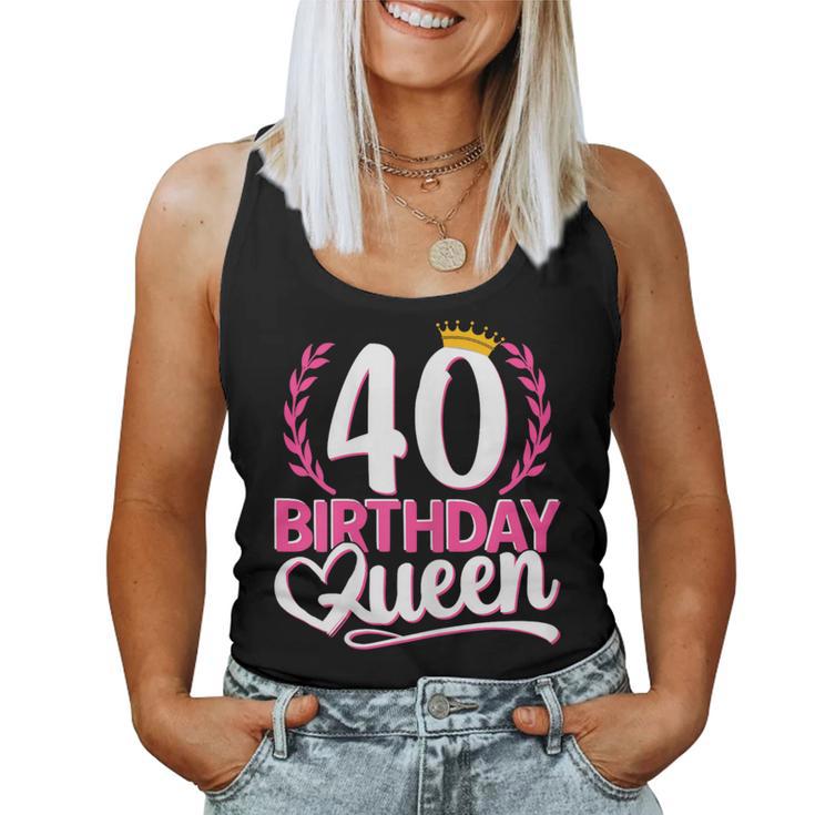 40 Años 40 Cumpleaños Birthday Queen 40 Camiseta sin mangas para mujer