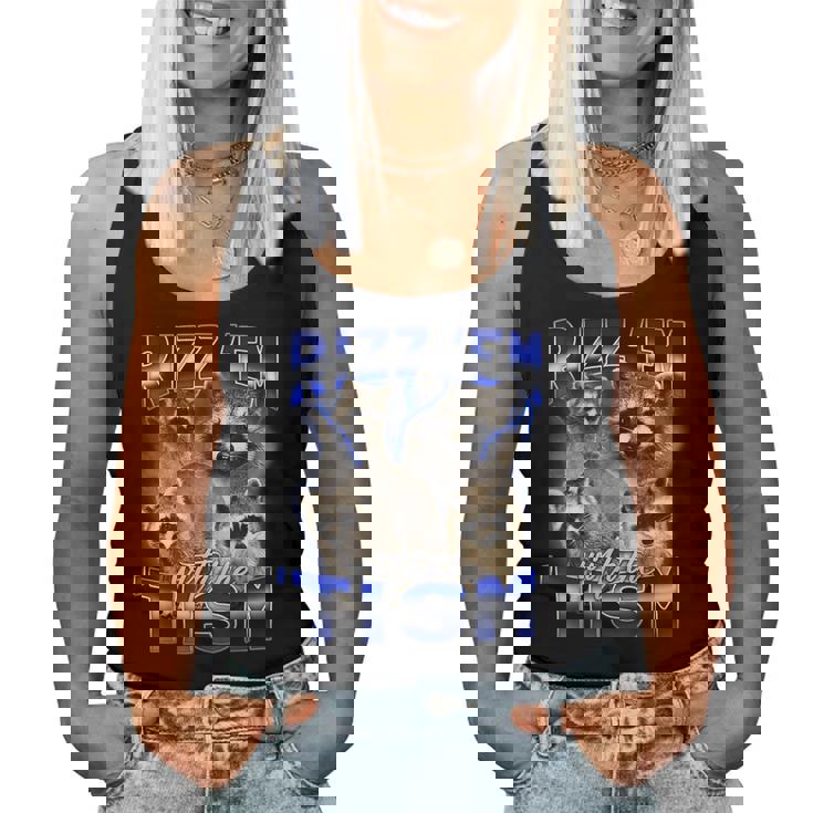 Autistic Raccoon Meme Women Tank Top - Fun Rizz Energy