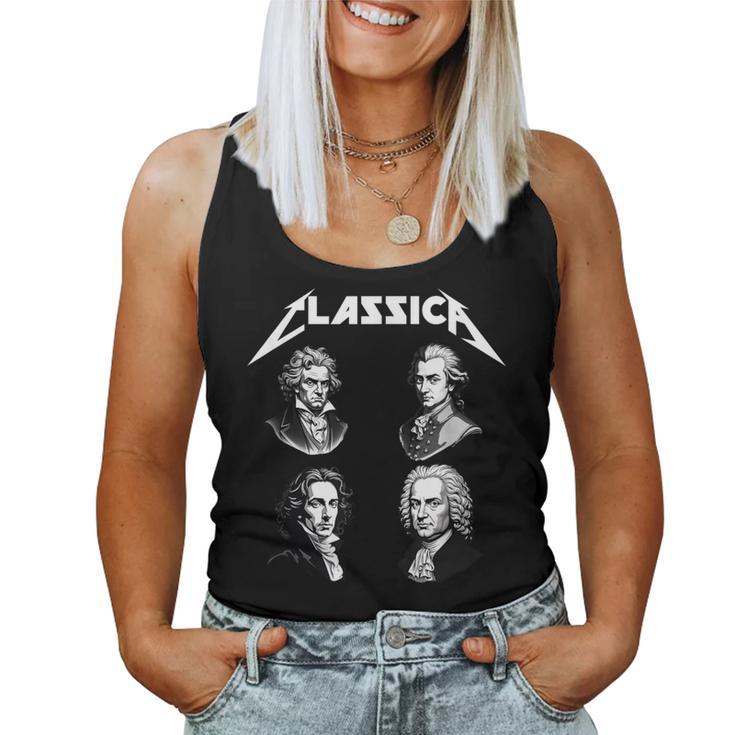 Bach Beethoven Chopin Mozart Divertidos Compositores De Música Clásica Camiseta sin mangas para mujer
