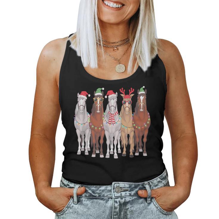 Christmas Horses Winter Pony Riding Tank Top Frauen