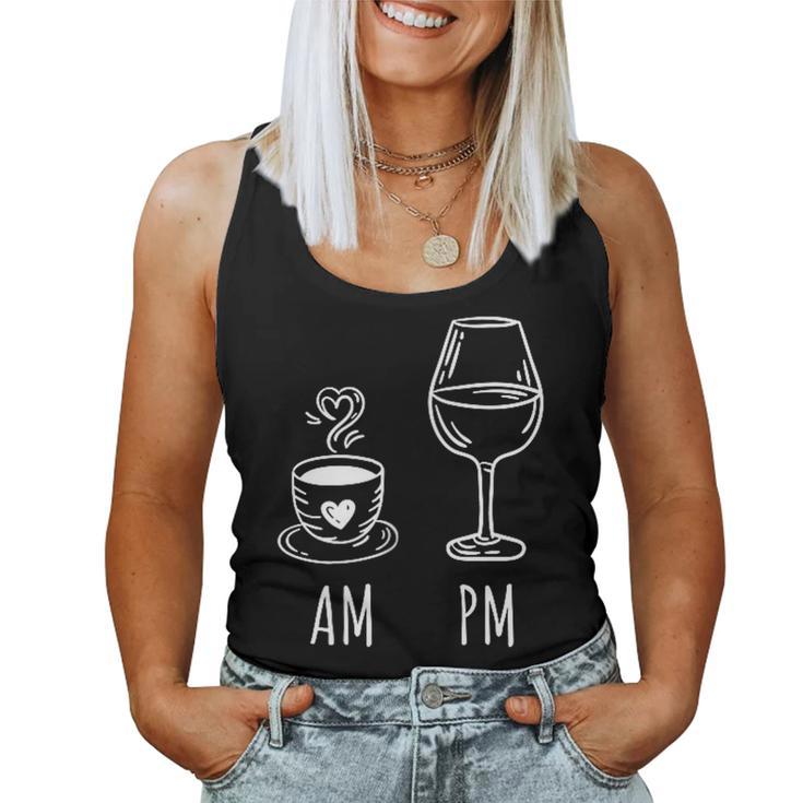 Am Coffee Pm Wine Drink Wine Loveino Tank Top Frauen