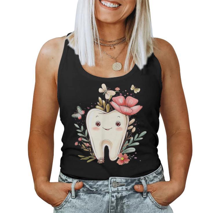 Cute Tooth With Flower I Children's Tooth Tank Top Frauen