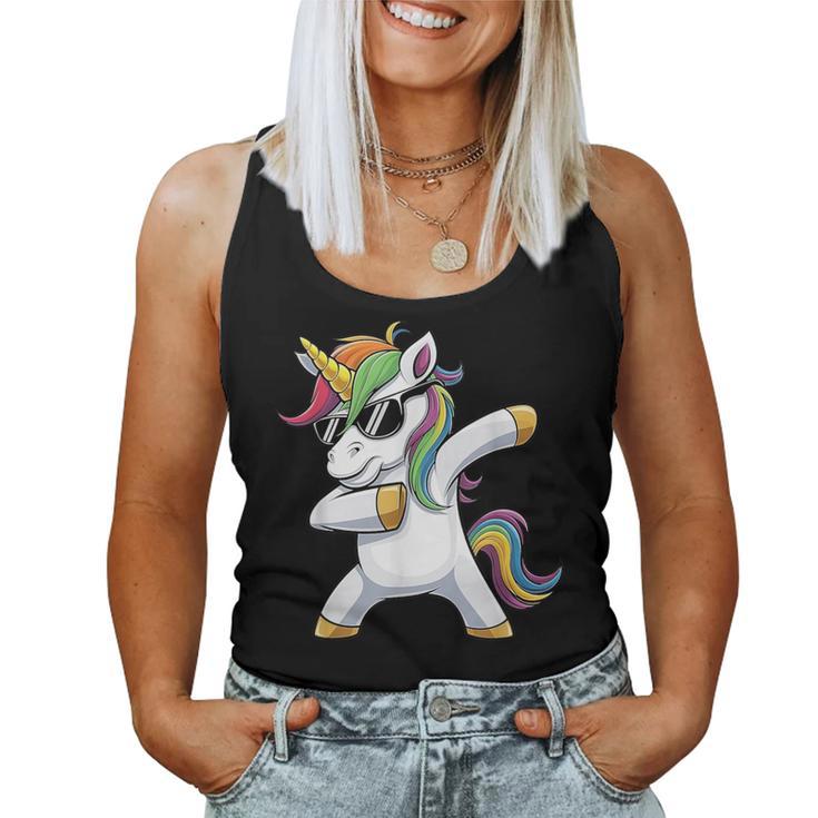 Dabbing Unicorn Costume Rainbow Colourful Carnival Fancy Dress Tank Top Frauen