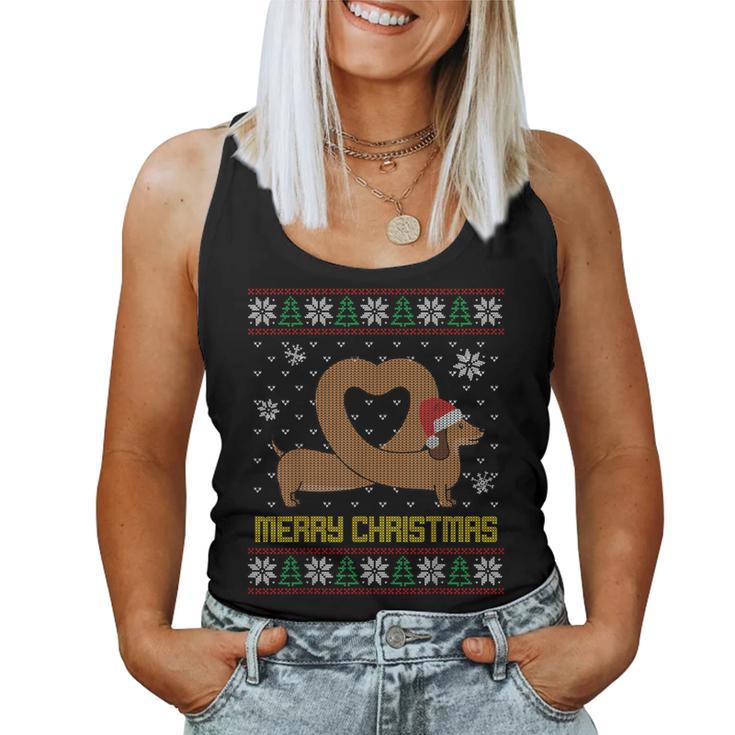 Dachshund Christmas Jumper Women's Christmas Jumper Ugly Tank Top Frauen