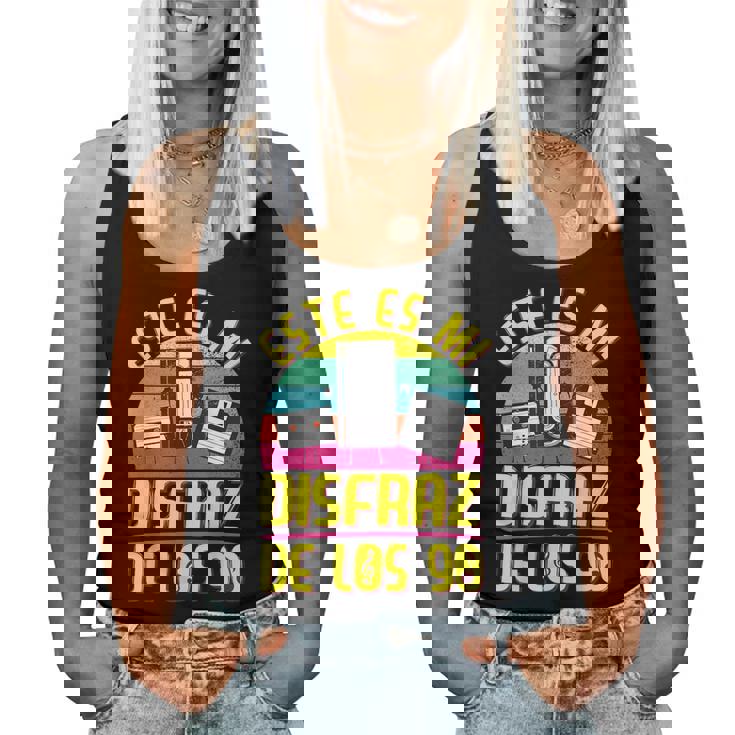 Disfraz Años 90 90S Outfit 90S Costume Niña Cassette Camiseta sin mangas para mujer