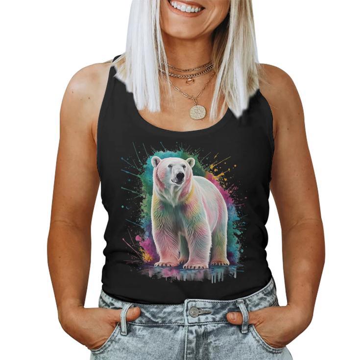 Eisbär Women's Colourful Watercolour Polar Bear Tank Top Frauen